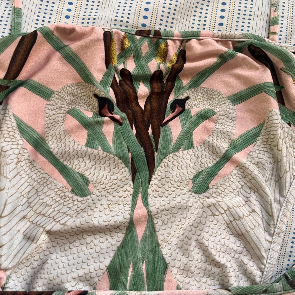 Adriana Degreas NOUVEAU SWAN V-Cut Strapless Swimsuit, L - Picture 3 of 7